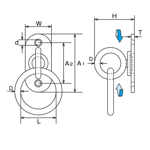 アイプレート ステンレス 回転パッドアイ