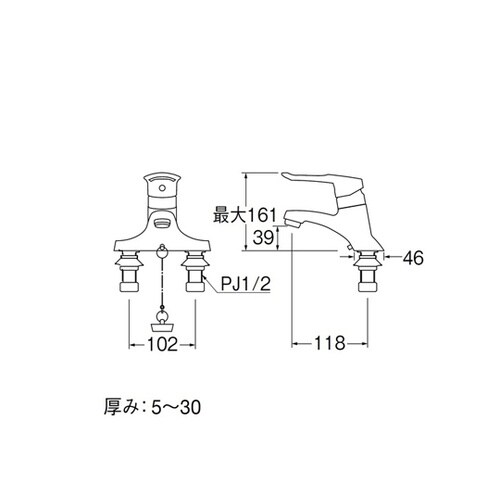 K57CE13 シングル洗面混合栓
