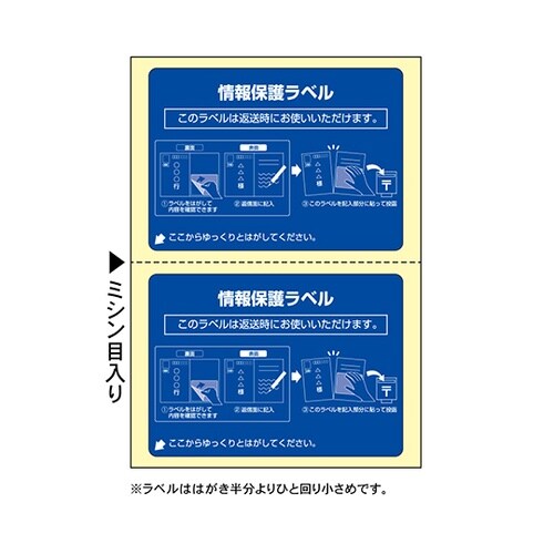 再剥離保護ラベル 往復はがき 2面 1セ