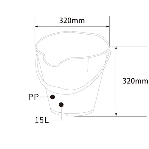 BCP−CB15B バケツ 15L 青