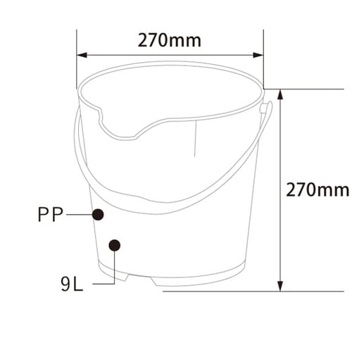 BCP−CB9R カラーバケツ 9L 赤