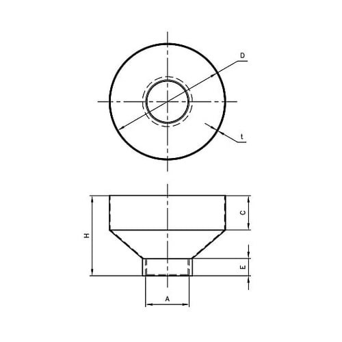 50Ax 80mm A型ホッパー(内ねじ