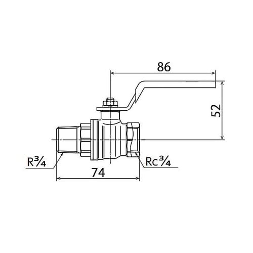 R3/4”xRc3/4” ボールバルブ(