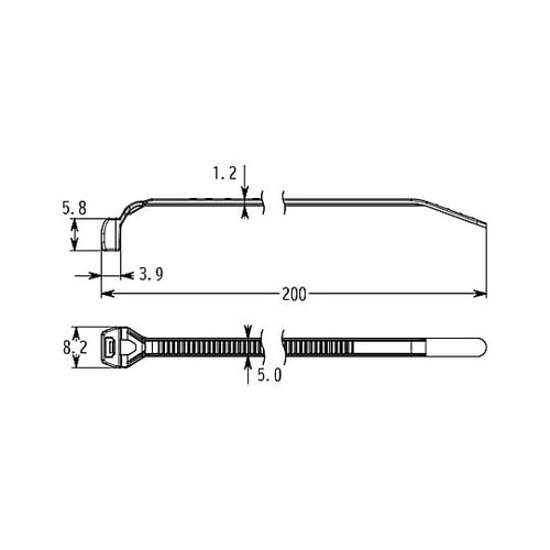 200x5.0mm 結束バンド(耐熱・耐