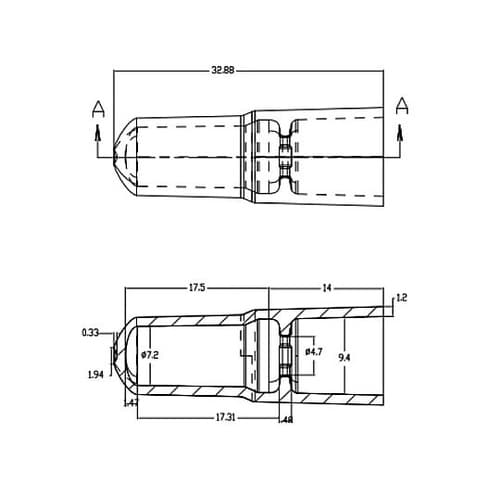 9.4x30.0mm エンドキャップ(ケ