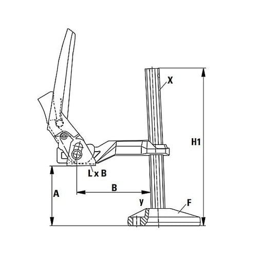 0−500mm マシンテーブルクランプ