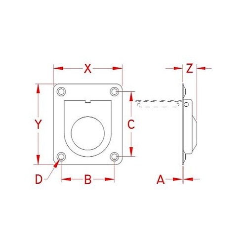 55.6x63.5mm 埋込みリフトハン