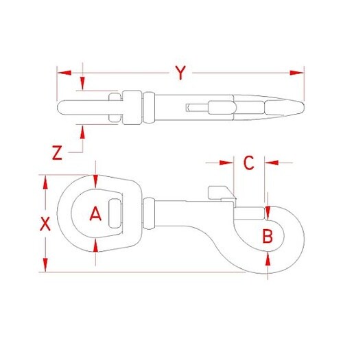 124.9mm スイベルアイスナップ(ス