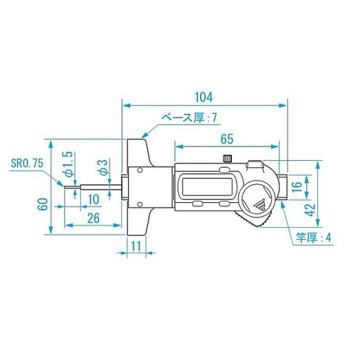 25mm デプスゲージ(デジタル/高精度