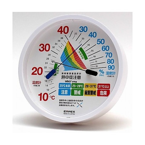 Φ120mm 熱中症指数計(温湿度計付/