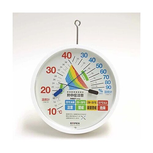 Φ120mm 熱中症指数計(温湿度計付/