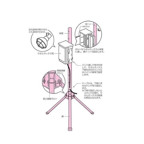 1000−1280mm 仮設用単管スタン