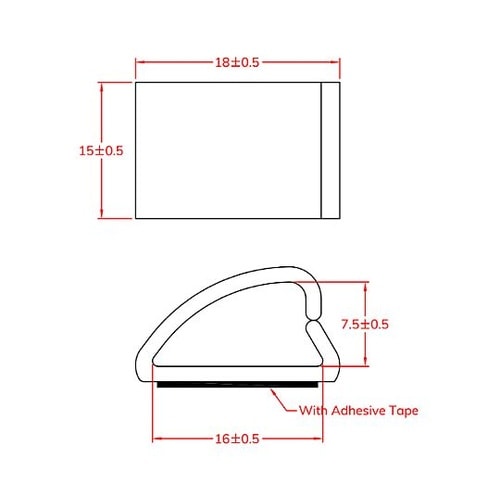 15x16mm ケーブルクランプ(粘着付