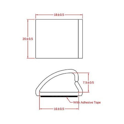 20x16mm ケーブルクランプ(粘着付