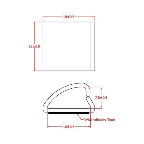 25x16mm ケーブルクランプ(粘着付
