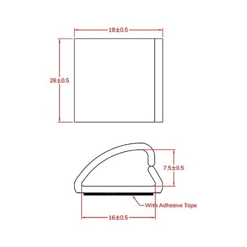 28x16mm ケーブルクランプ(粘着付