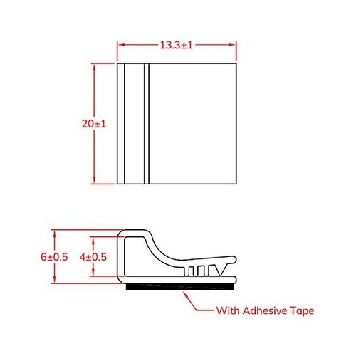 13.3×20mm ケーブルクランプ(粘
