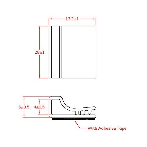 13.3×28mm ケーブルクランプ(粘