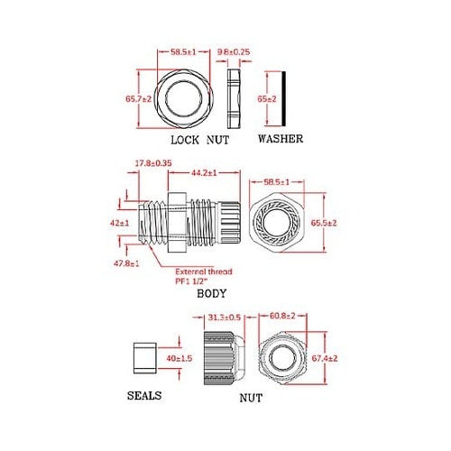30−38mm/G1・1/2” ケーブル
