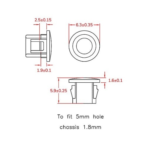 5mm ホールプラグ(100個) EA9