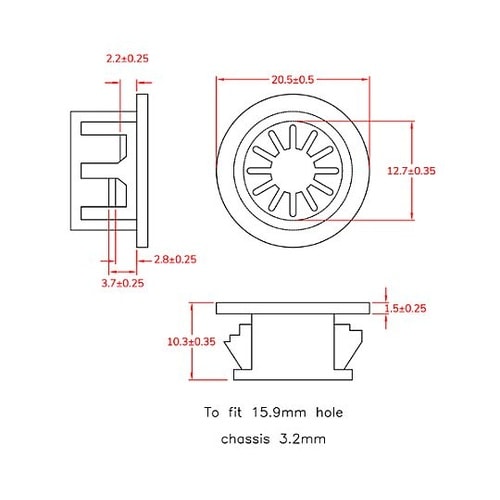 15.9mm スナップブッシング(100