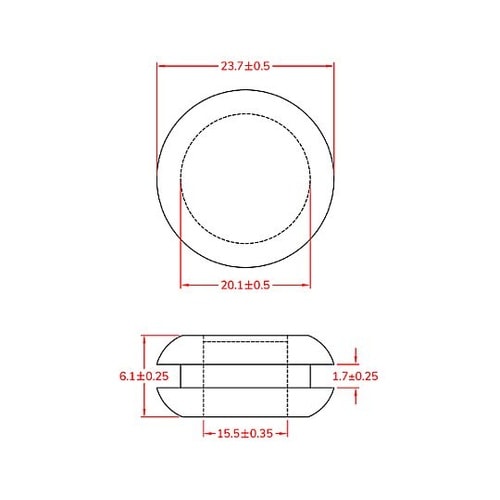 20.1mm 膜付グロメット(100個)