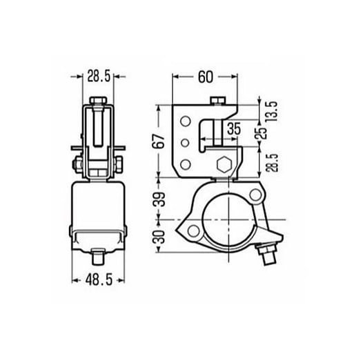 φ42.7/48.6mm パイプ用クラン