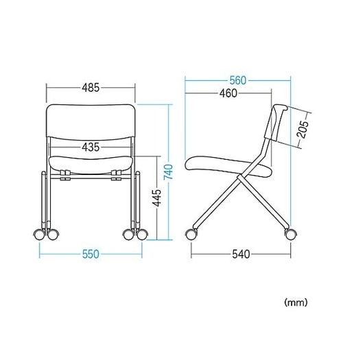折畳み椅子(キャスター付/グリーン) E