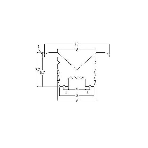 15x1800mm 戸車用レール(V型/