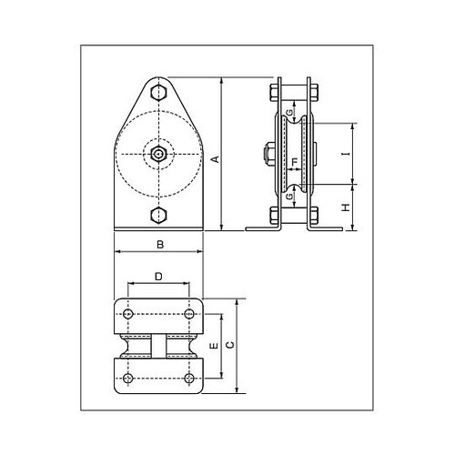 75mm/250kg 縦型固定滑車(1車