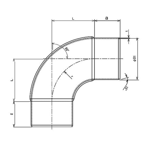 φ200mm スパイラルエルボ EA99