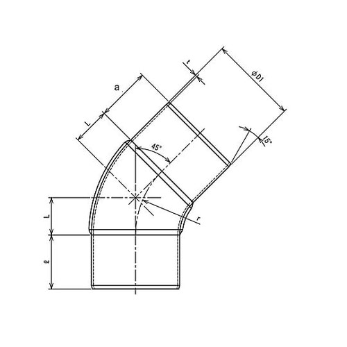 φ125mm 45゜スパイラルエルボ E