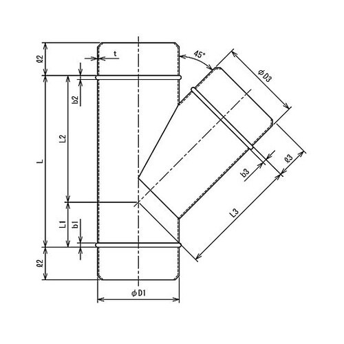 φ100mm スパイラルY管 EA997