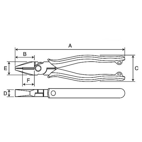 220mm 電工ペンチ(砲金構造/蓄光ハ