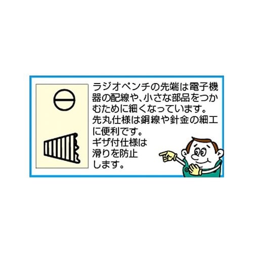 200mm 先曲ラジオペンチ(60゜)