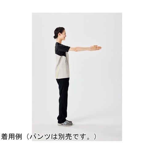 ジップアップスクラブR ライトグレー×チ