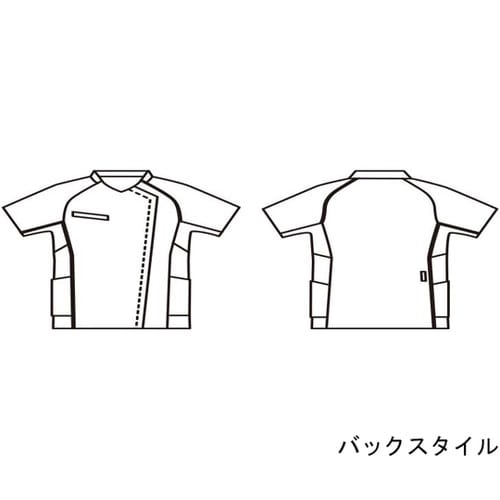 スクラブ レディス 半袖 ターコイズ×ブ