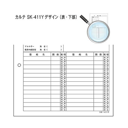 カルテ1号 A4 SK−411Y 穴あき