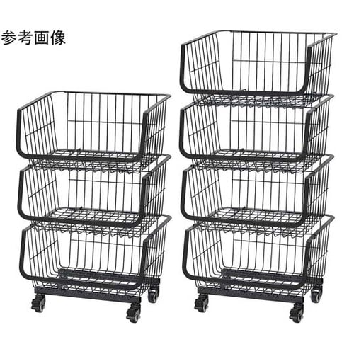 スタッキングワイヤーラック ブラック3段