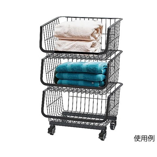 スタッキングワイヤーラック ブラック3段