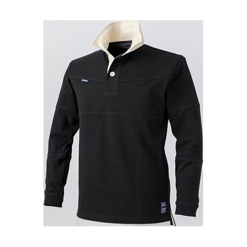 長袖ラガーシャツ クロ S #1250−