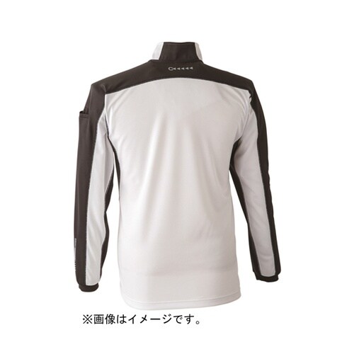 ZIP長袖ポロ シロ 4L #1720−