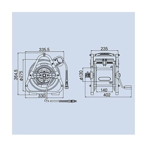 6.5mmx20m エアーホースリール(