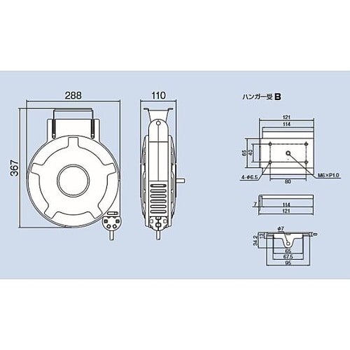 6.5mmx10m エアーホースリール(