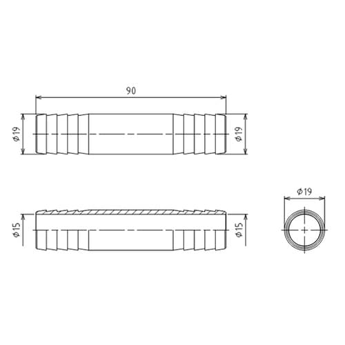 19.0mm ホースニップル EA141