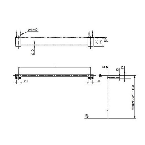 432mm タオル掛け(サテン) EA6