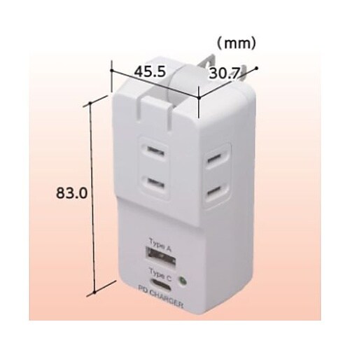 AC100V/14A 3口タップ(USB
