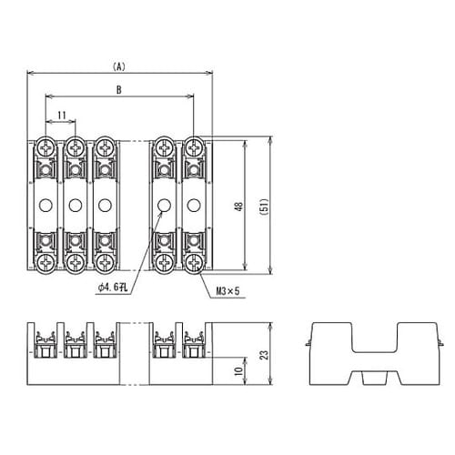 250V/10A/3極[6.4x30mm