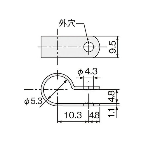 4.5mm ケーブルクランプ(導電性/1