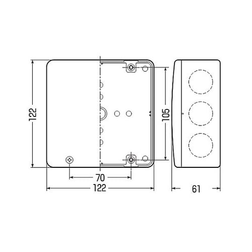 大形四角アウトレットボックス(深型/ノッ